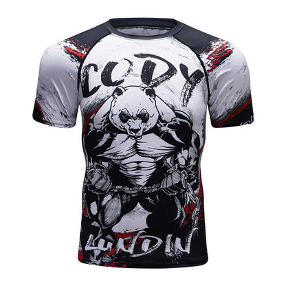 Brand New  BJJ MMA Work Out Compression Rashguard T Shirt Men VS PK Exercise 3D Fitness Tights Bodybuild Cross fit Rash Guard