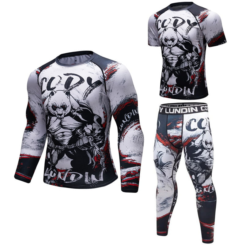 Brand New  BJJ MMA Work Out Compression Rashguard T Shirt Men VS PK Exercise 3D Fitness Tights Bodybuild Cross fit Rash Guard