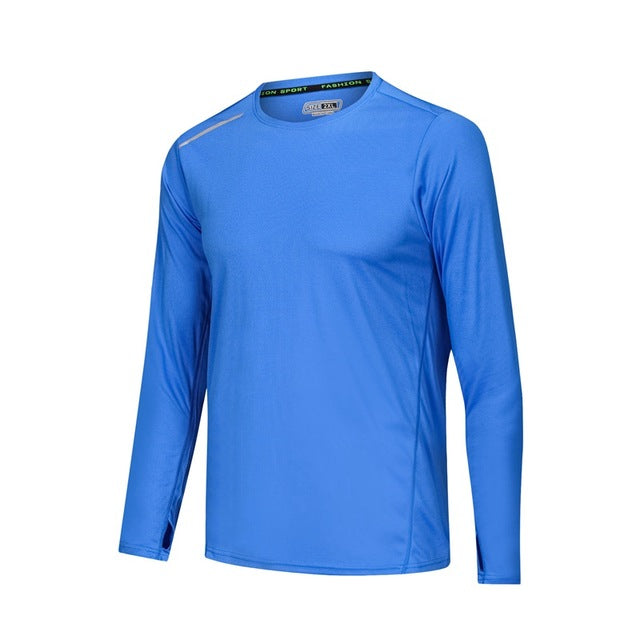 Men Long Sleeve Bodybuilding Sport Running Shirt breathable Basketball Soccer Training Fitness T Shirt