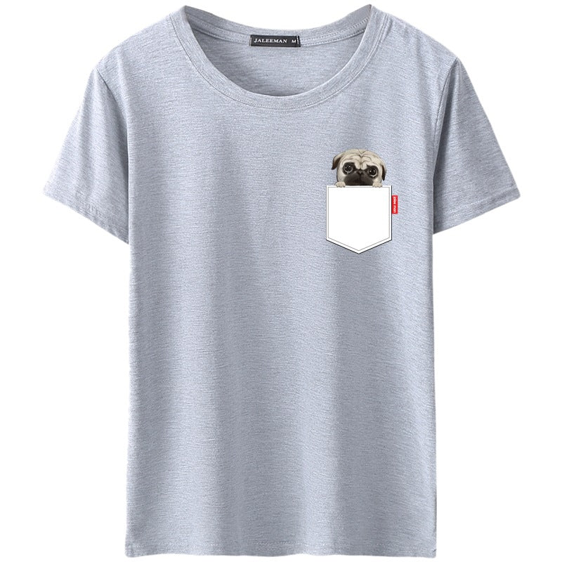 T shirt Men Fashion Dog in Your Pocket Boxer Dog Shirt T Shirt Leisure Solid  Large Size