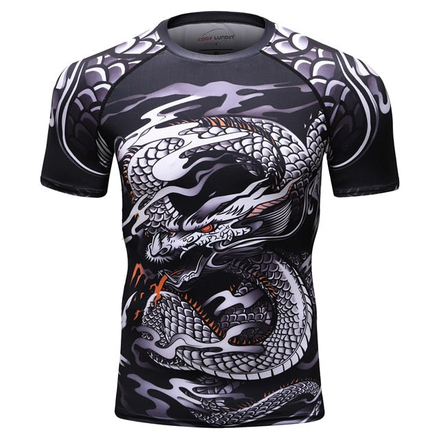 Brand New  BJJ MMA Work Out Compression Rashguard T Shirt Men VS PK Exercise 3D Fitness Tights Bodybuild Cross fit Rash Guard