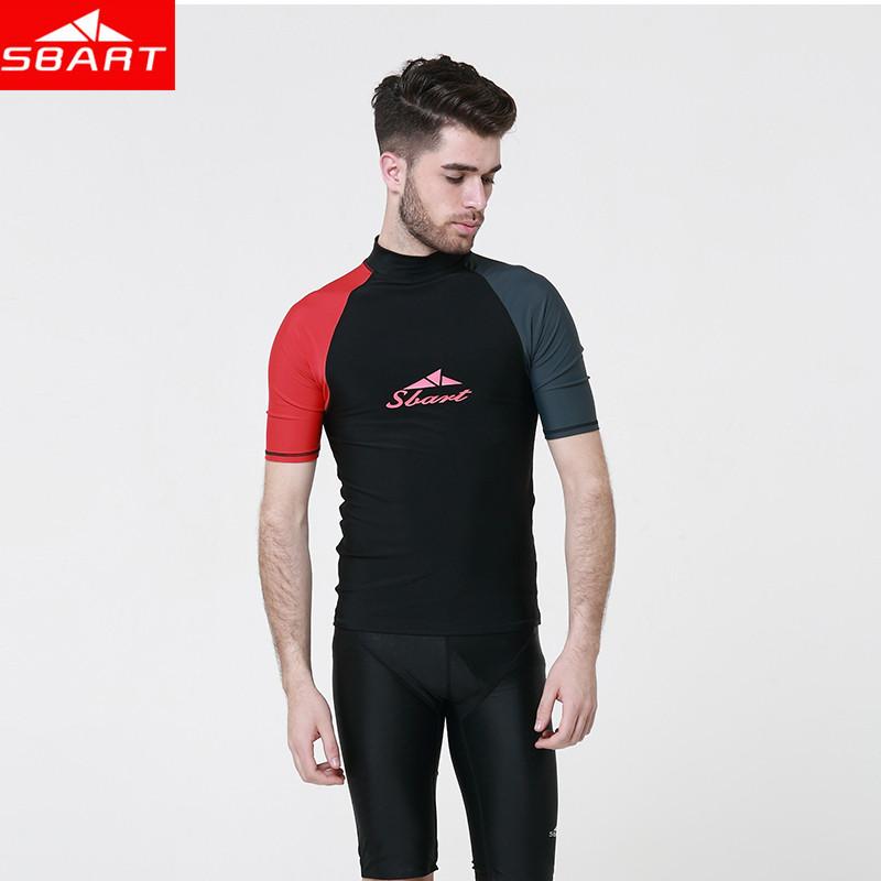 Men Lycra Surf Short Sleeve Rash Guard Anti-UV Quick Dry Surf-clothes Swimming Windsurf Diving T Shirt