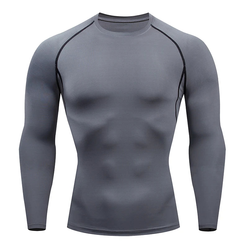 Men Compression Running T Shirt Fitness Tight Long Sleeve Sport tshirt Training Jogging Shirts Gym Sportswear Quick Dry rashgard