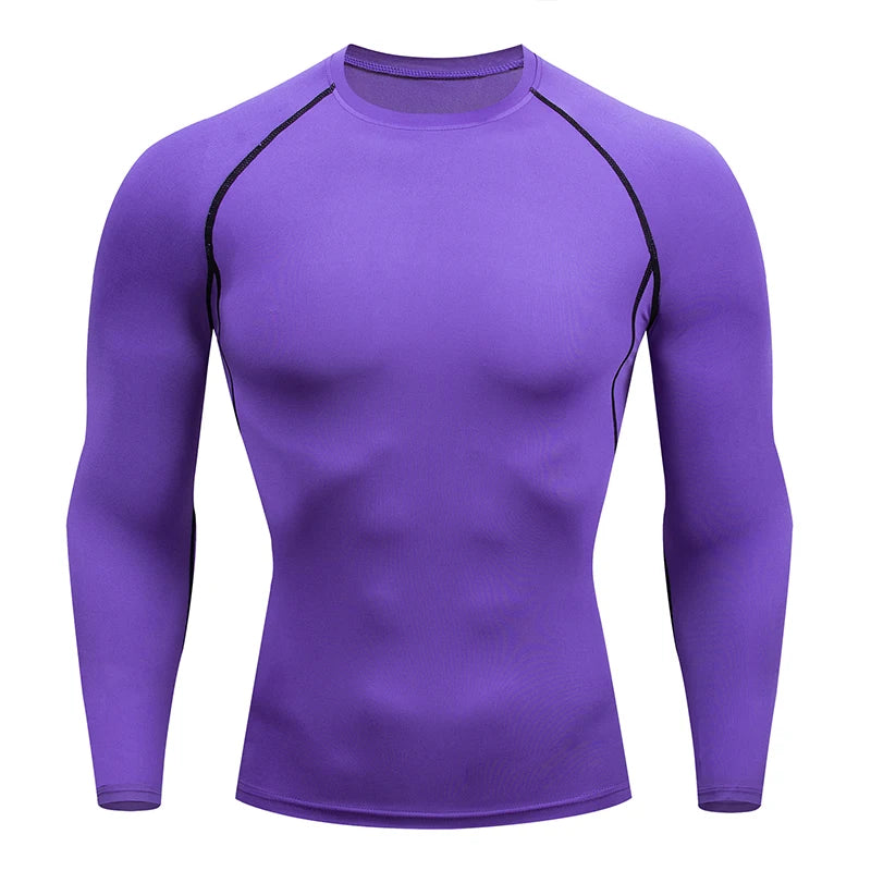 Men Compression Running T Shirt Fitness Tight Long Sleeve Sport tshirt Training Jogging Shirts Gym Sportswear Quick Dry rashgard