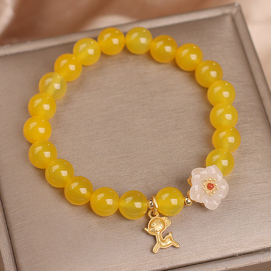 Natural Yellow Agate Crystal Bracelet For Women Special-interest Design