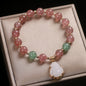 Natural Strawberry Quartz Bracelet Female Maitreya Buddha Pendant