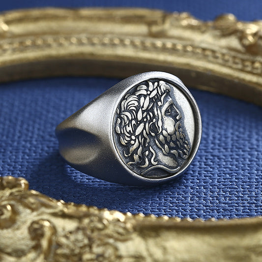 Sterling Silver Zeus Coin Personality All-Match Ring