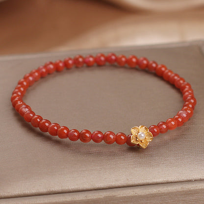 Natural Yanyuan Agate Beaded Bracelet For Women