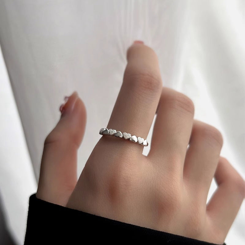 Love Heart-shaped Ring Female Simple Zircon Tongxin