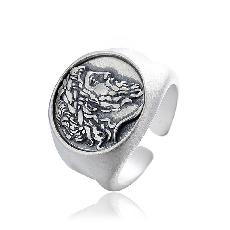 Sterling Silver Zeus Coin Personality All-Match Ring