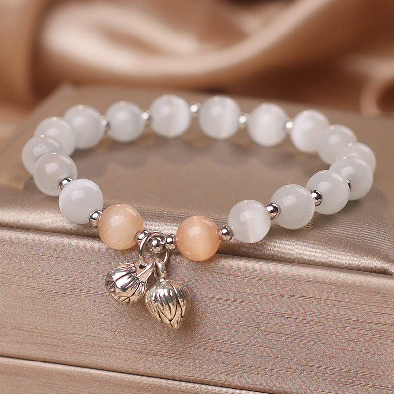 Opal Two-piece Flower Bracelet Female Ins Special-interest Design