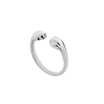 S925 Sterling Silver Simple Cat's Paw Ring