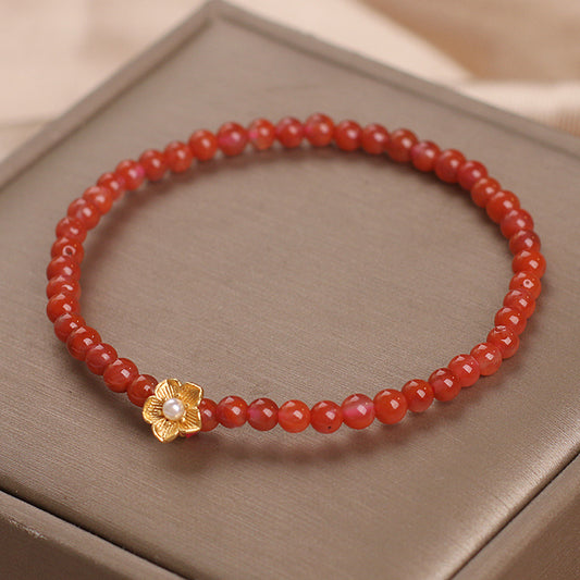 Natural Yanyuan Agate Beaded Bracelet For Women