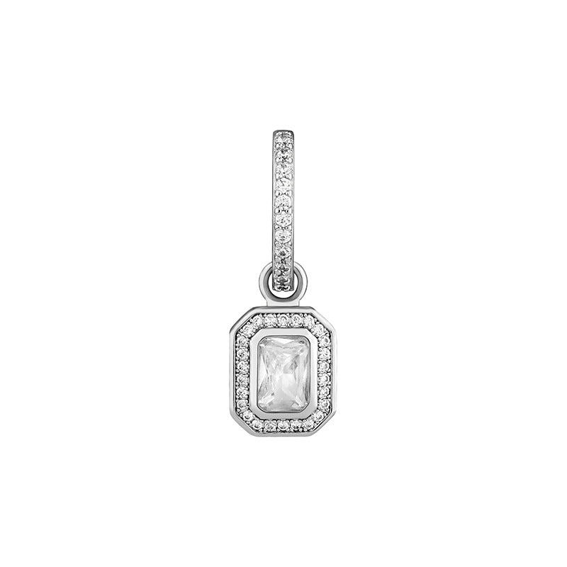 Minimalist And Versatile Women's Square Zircon Earrings