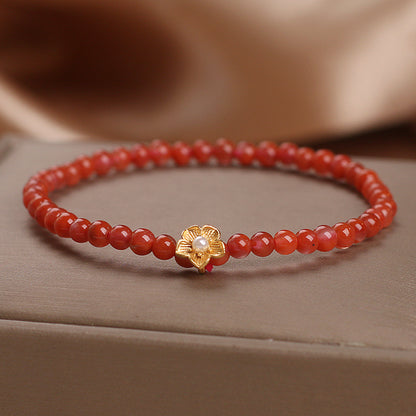 Natural Yanyuan Agate Beaded Bracelet For Women