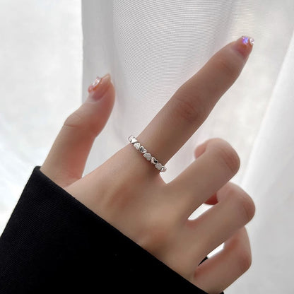 Love Heart-shaped Ring Female Simple Zircon Tongxin