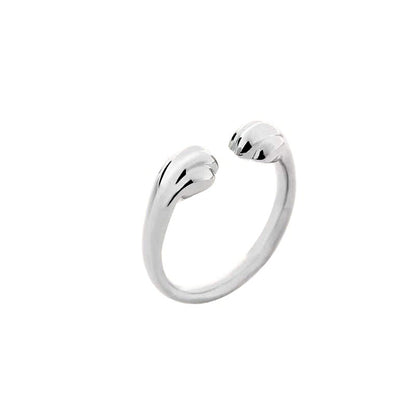 S925 Sterling Silver Simple Cat's Paw Ring