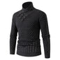 Men's Long Sleeve Half Turtleneck Knitted Sweater Personality Trendy Plus Size