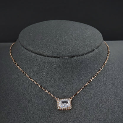 Square Zircon Pendant Necklace For Women