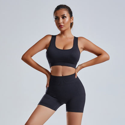 FlexFit Duo: Seamless Yoga Vest & Shorts Set