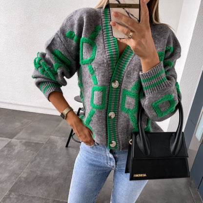 Loose Batwing Sleeves Knitted Sweater Women Jacket Cardigan