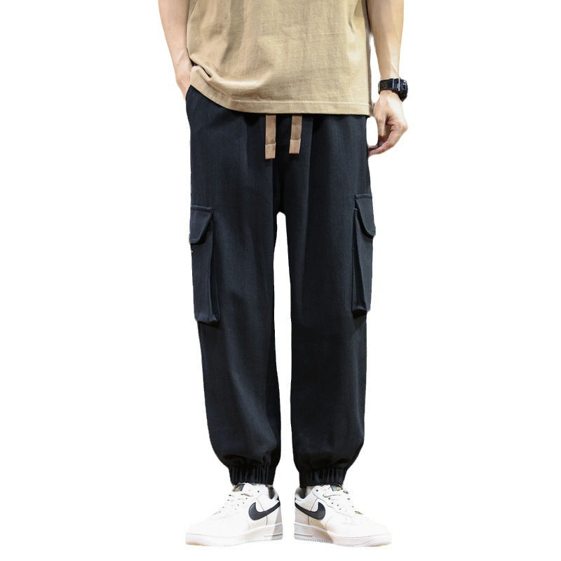 Men's Fall Casual Pants Cotton Sweat Pants American Style Loose