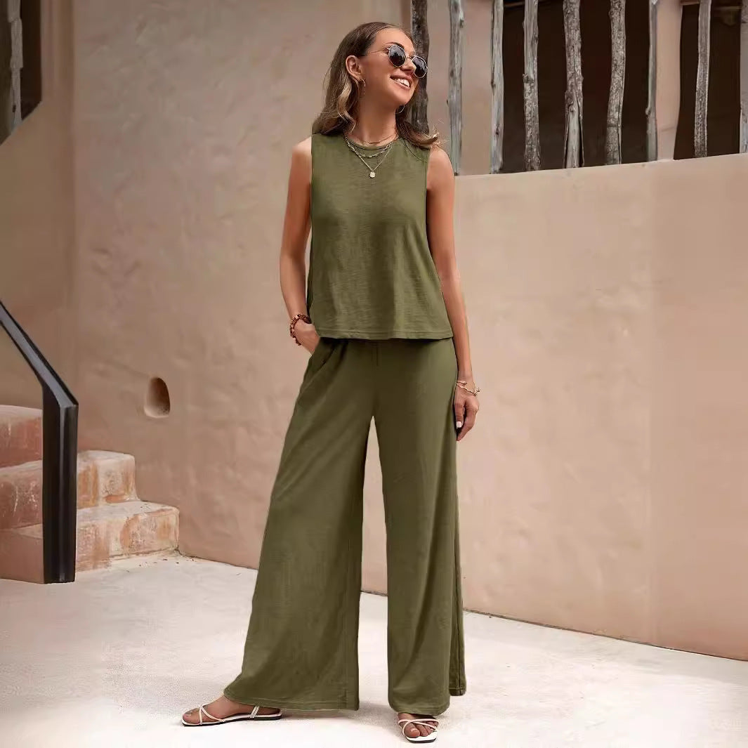 Loose-fitting Pullover Round-neck Casual Suit Women