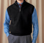 Retro Stand Collar Vest British Slim-fitting Sleeveless Waistcoat Bottoming Sweater