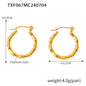 Simple Thin Bamboo Adjustable Necklace Bracelet Earrings Titanium Steel 18K Gold Plating