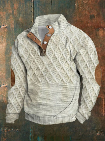 Half Zipper Sweater Men's Winter 3d Digital Printing