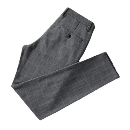 Men's Casual Business Plaid Trousers