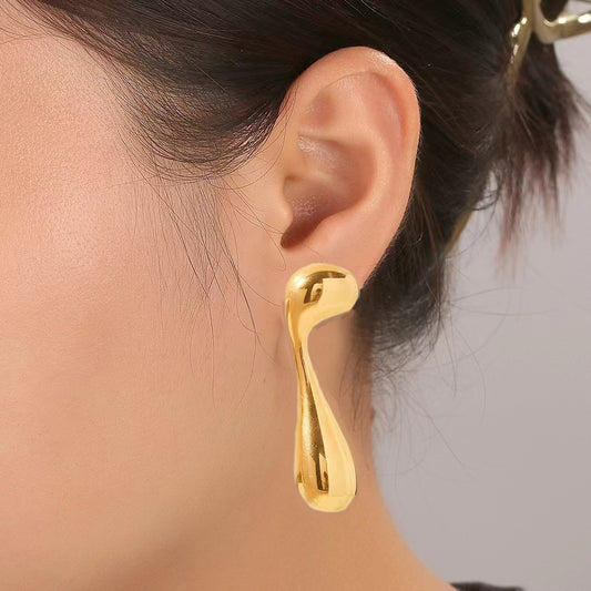 Alloy Earring Musical Note Water Drop Retro Fashion Minimalism Ear Studs