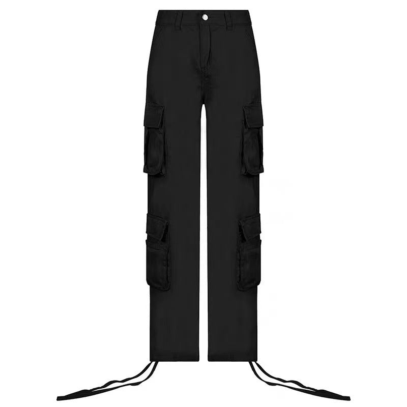 Street Hip-hop Trousers With Pockets Low Waist Overalls Fashion Casual Cargo Pants