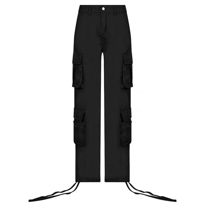 Street Hip-hop Trousers With Pockets Low Waist Overalls Fashion Casual Cargo Pants