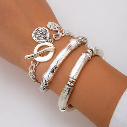 Simple Fashion Love Pendant Bracelet Suit