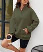 Y2K Solid Color Stand Collar With Pocket Zipper Sweatshirt Casual Sports Loose Top Women's Clothing