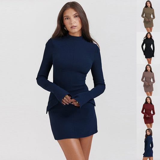 Fashion Slim-fit Long-sleeved Dress Sexy Hip-overing Temperament Elegant Dresses Women's Clothing